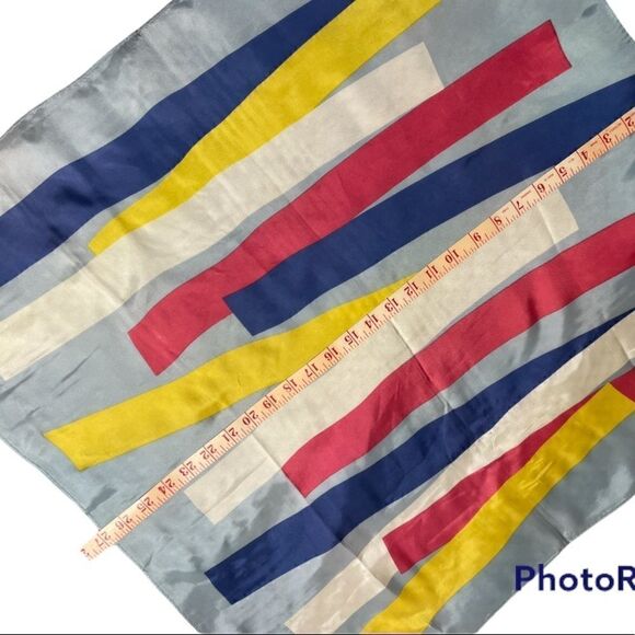 Vintage Abstract Silky Square Scarf - Picture 4 of 6